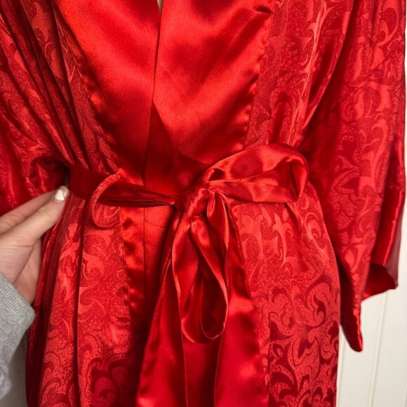 Victoria's Secret Gold Label red robe belt tie vintage size small J26 - Picture 3 of 7